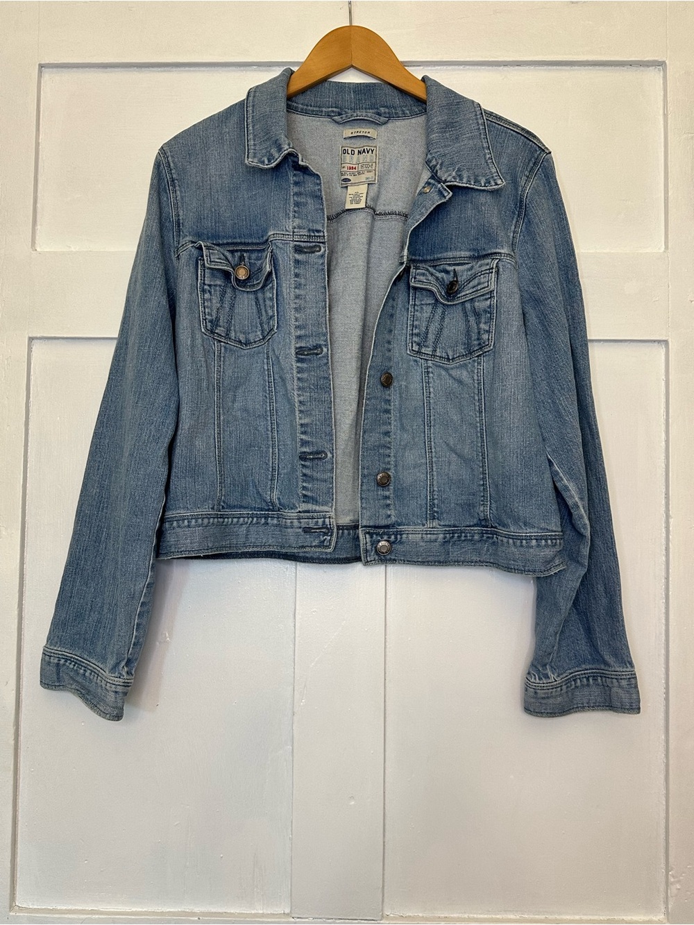 Vintage Old Navy Light Wash Denim Jacket - Women's Blue Trucker Jean Jacket XL